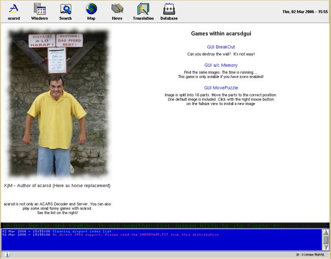 ACARSd GUI hidden games page